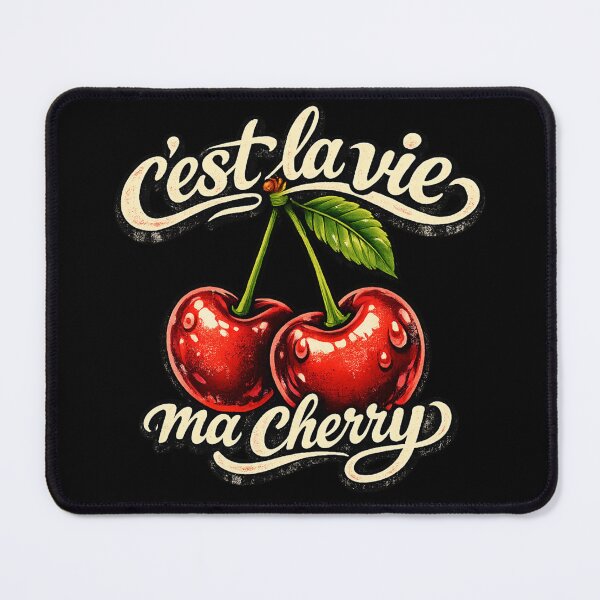 Item preview, C'est La Vie Ma Cherry – Cute Retro Cherry Vintage French Style designed and sold by GumStickers.