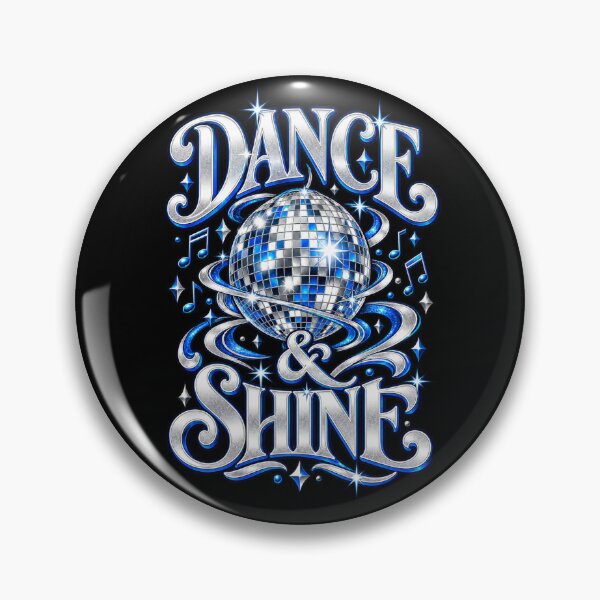 Item preview, Dance and Shine Disco Ball Silver Blue Sparkle Music Notes Party designed and sold by QliumoPery.