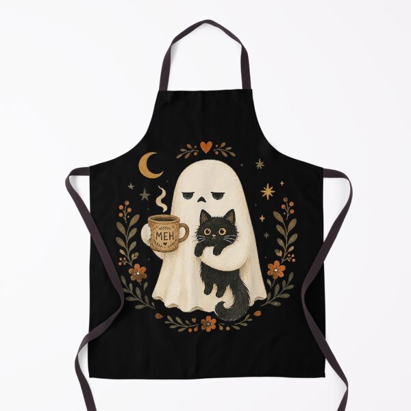 Item preview, Funny Halloween Ghost Black Cat Meh Coffee Mug Cute Spooky  designed and sold by Daisy Grimes.
