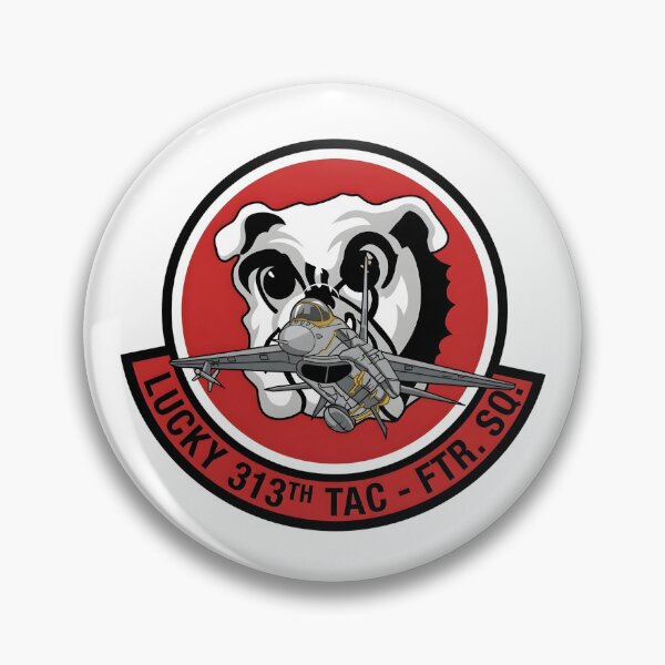 Item preview, USAF 313th Tactical Fighter Squadron Lucky Bulldogs F-16 Patch designed and sold by CharlieDesings.