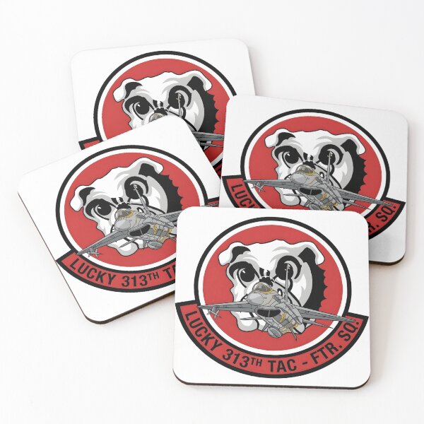 Item preview, USAF 313th Tactical Fighter Squadron Lucky Bulldogs F-16 Patch designed and sold by CharlieDesings.