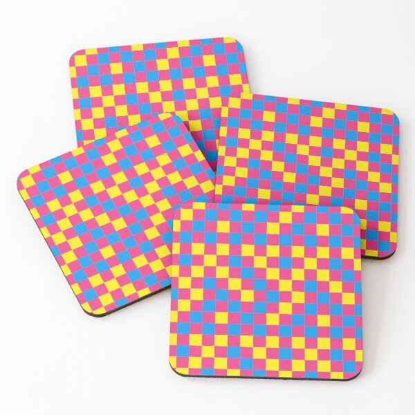 Item preview, Blue And Yellow On Pink Checkered Pattern   designed and sold by PatternTitan.