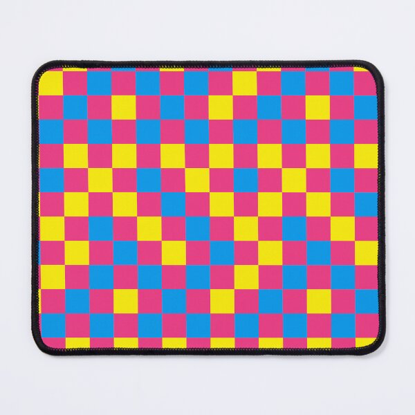 Item preview, Blue And Yellow On Pink Checkered Pattern designed and sold by PatternTitan.