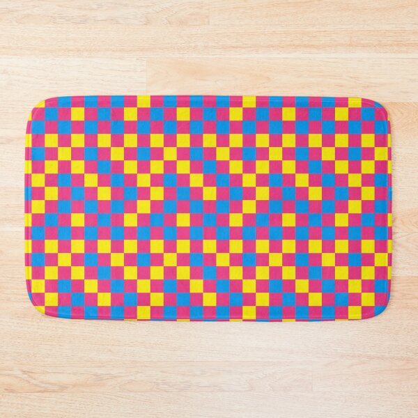 Item preview, Blue And Yellow On Pink Checkered Pattern   designed and sold by PatternTitan.