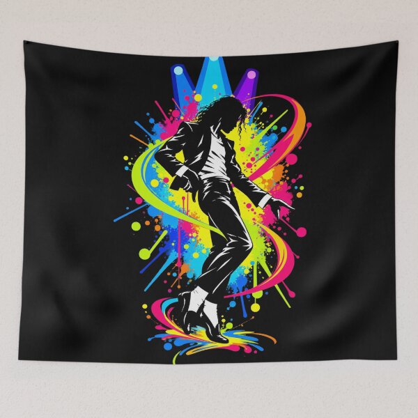 Item preview, Michael Jackson Neon Paint Splash Silhouette Dance Colorful Lights designed and sold by QliumoPery.