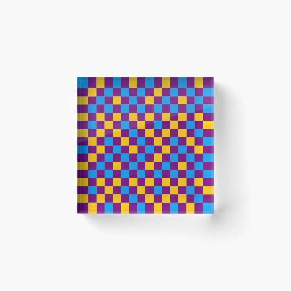 Item preview, Blue And Yellow On Purple Checkered Pattern   designed and sold by PatternTitan.