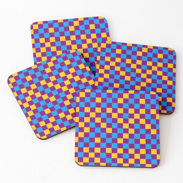 Item preview, Blue And Yellow On Purple Checkered Pattern   designed and sold by PatternTitan.