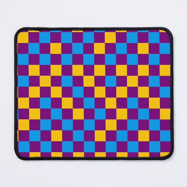 Item preview, Blue And Yellow On Purple Checkered Pattern designed and sold by PatternTitan.