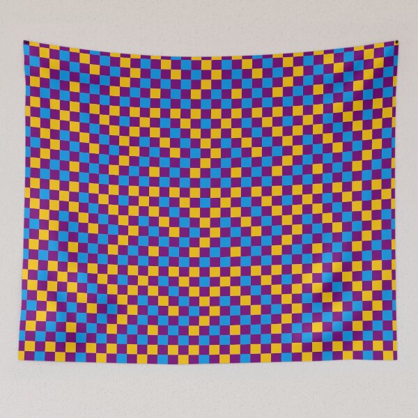 Item preview, Blue And Yellow On Purple Checkered Pattern   designed and sold by PatternTitan.