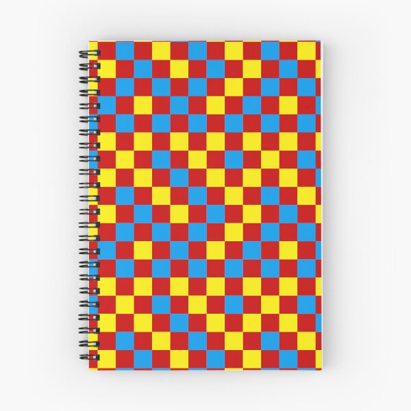 Item preview, Blue And Yellow On Red Checkered Pattern   designed and sold by PatternTitan.