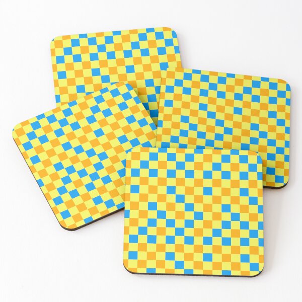 Item preview, Blue And Yellow On Yellow Checkered Pattern   designed and sold by PatternTitan.