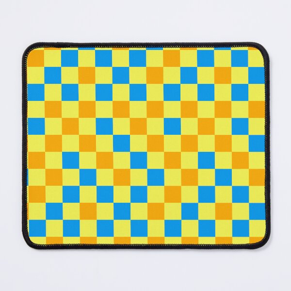 Item preview, Blue And Yellow On Yellow Checkered Pattern designed and sold by PatternTitan.