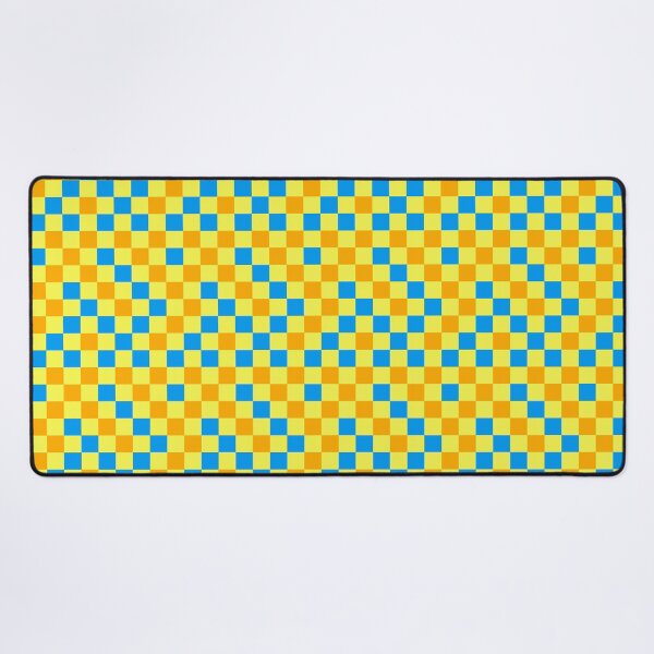 Item preview, Blue And Yellow On Yellow Checkered Pattern designed and sold by PatternTitan.