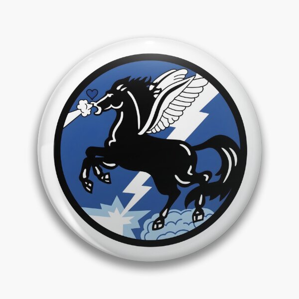 Artikelvorschau, USAAF 343. Bombergeschwader Schwarzer Pegasus-Aufnäher entworfen und verkauft von CharlieDesings.