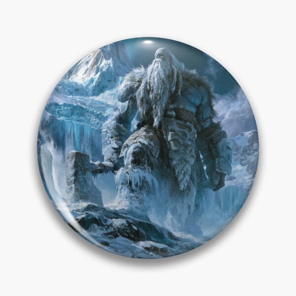 Item preview, A colossal Frost Giant standing upon a vast frozen mountain plateau, Fantasy & Mythological Creatures designed and sold by CDC40.