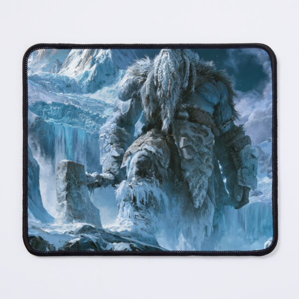 Item preview, A colossal Frost Giant standing upon a vast frozen mountain plateau, Fantasy & Mythological Creatures designed and sold by CDC40.