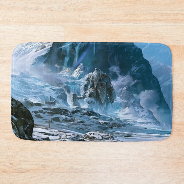 Item preview, A colossal Frost Giant standing upon a vast frozen mountain plateau, Fantasy & Mythological Creatures designed and sold by CDC40.