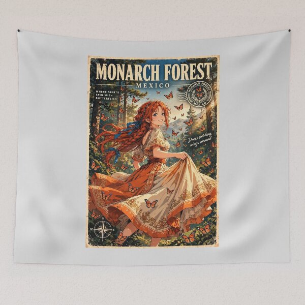Item preview, Mexico, Monarch Butterfly Forests - Monarch butterfly forests — mountain forests in central Mexico where millions of monarch butterflies gather during their annual migration. designed and sold by DibujandoPorfa.