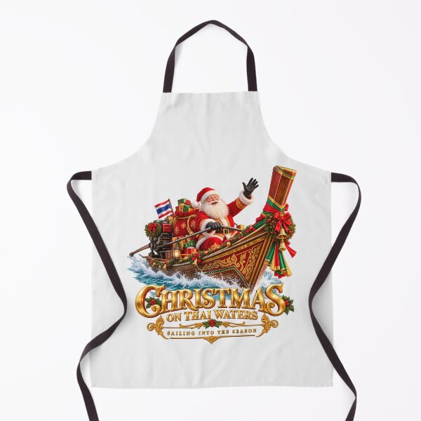 Item preview, Thai Christmas Santa Longtail Boat designed and sold by Fur Damage Co. | Funny Husky Designs.