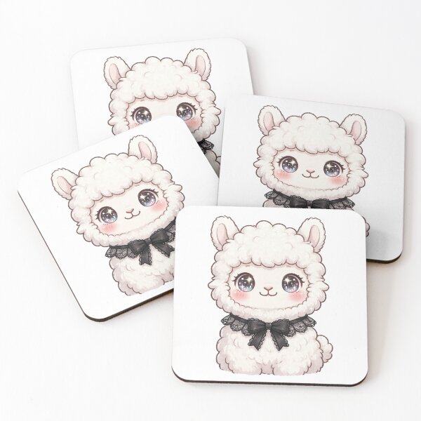 Item preview, Cute llama with black lace bow designed and sold by priyankajustine.