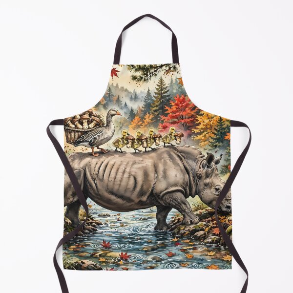 Item preview, Goose Family Carrying Matsutake Mushrooms on a Rhino designed and sold by m-y-A-I-A-R-T-.