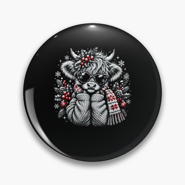 Item preview, Christmas Highland Cow in Sunglasses Winter Holiday designed and sold by RDGNR.
