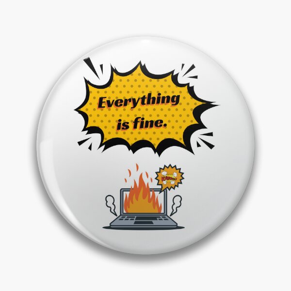 Item preview, Everything Is Fine Burning Laptop Comic Funny Office Meme designed and sold by Annekkecreative.