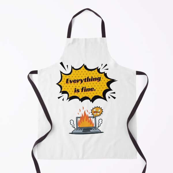 Item preview, Everything Is Fine Burning Laptop Comic Funny Office Meme designed and sold by Annekkecreative.