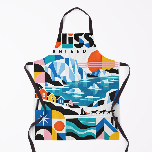 Item preview, Colorful geometric Greenland travel poster featuring icy mountai designed and sold by ckybe.