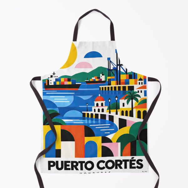 Item preview, Colorful geometric travel poster depicting Puerto Corts, Hondur designed and sold by ckybe.