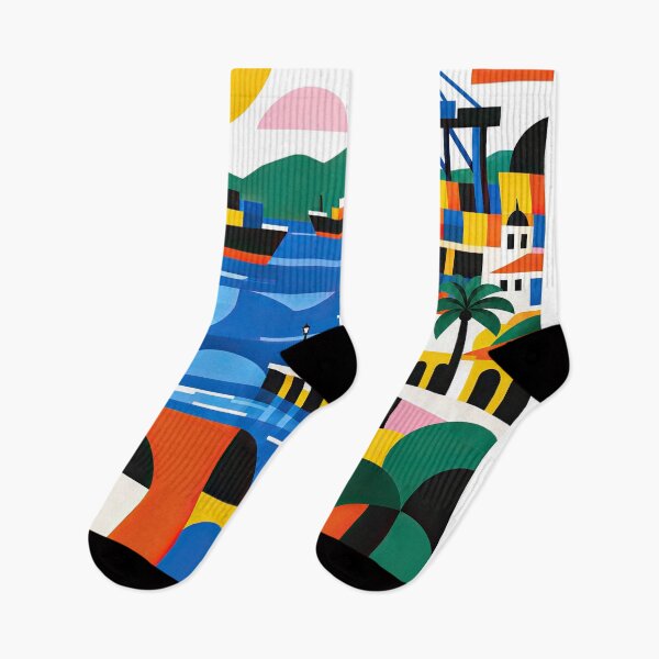 Item preview, Colorful geometric travel poster depicting Puerto Corts, Hondur designed and sold by ckybe.