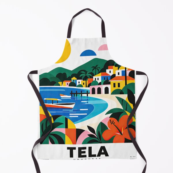 Item preview, Colorful stylized travel poster depicting Tela, Honduras, with designed and sold by ckybe.