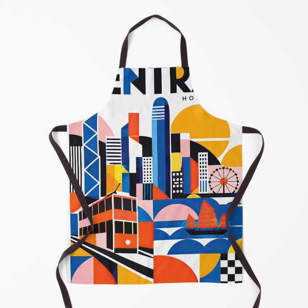 Item preview, Colorful geometric illustration of Hong Kong with Central designed and sold by ckybe.