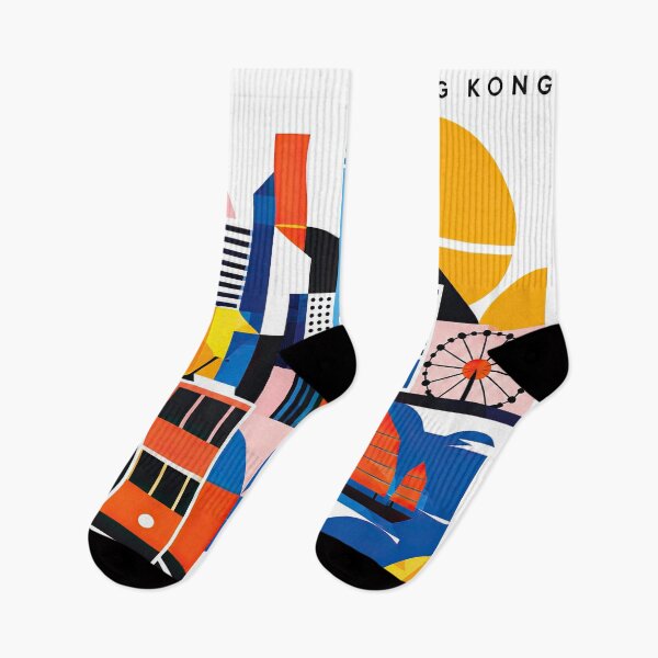 Item preview, Colorful geometric illustration of Hong Kong with Central designed and sold by ckybe.