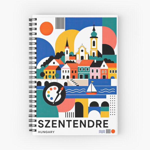 Item preview, Colorful geometric travel poster depicting Szentendre, Hungary, designed and sold by ckybe.