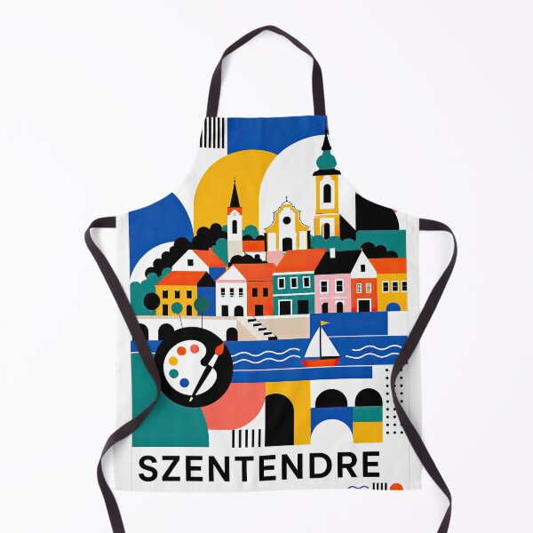 Item preview, Colorful geometric travel poster depicting Szentendre, Hungary, designed and sold by ckybe.
