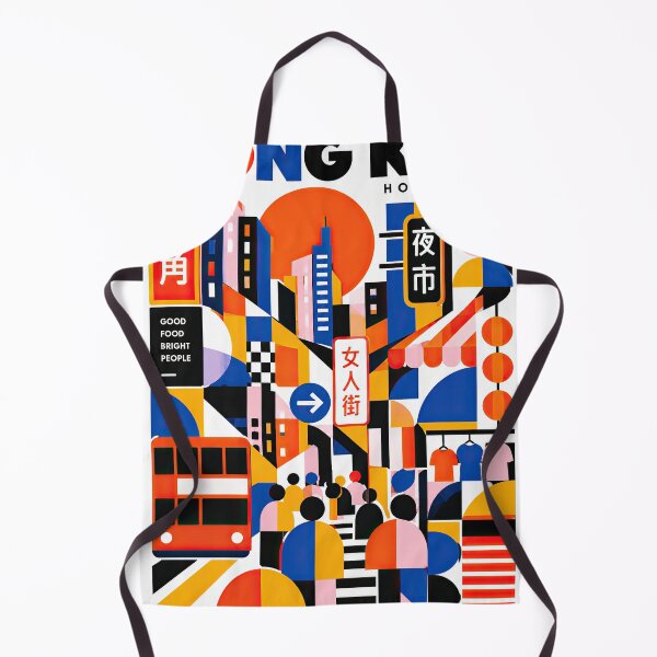 Item preview, Colorful geometric Hong Kong city illustration featuring Mong designed and sold by ckybe.