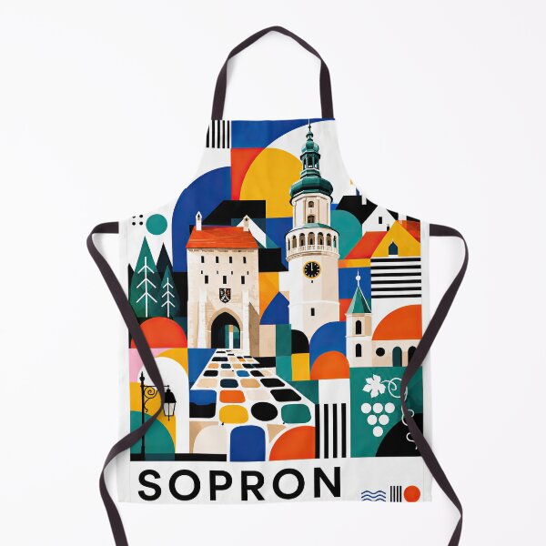 Item preview, Colorful geometric illustration of Sopron, Hungary, featuring hi designed and sold by ckybe.