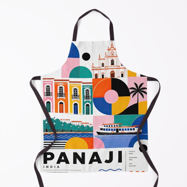 Item preview, Colorful geometric travel poster celebrating Panaji, India, with designed and sold by ckybe.