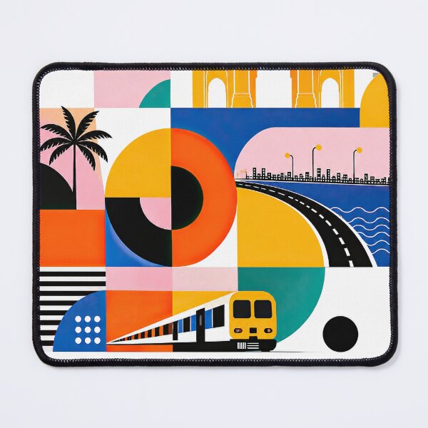 Item preview, Colorful geometric Mumbai travel poster featuring the Gateway designed and sold by ckybe.