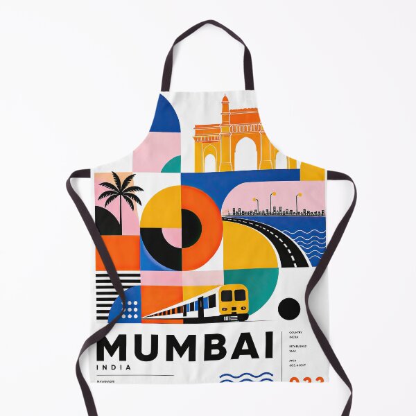 Item preview, Colorful geometric Mumbai travel poster featuring the Gateway designed and sold by ckybe.