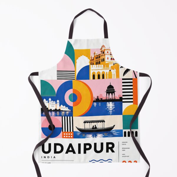Item preview, Colorful geometric travel poster celebrating Udaipur, India, wit designed and sold by ckybe.