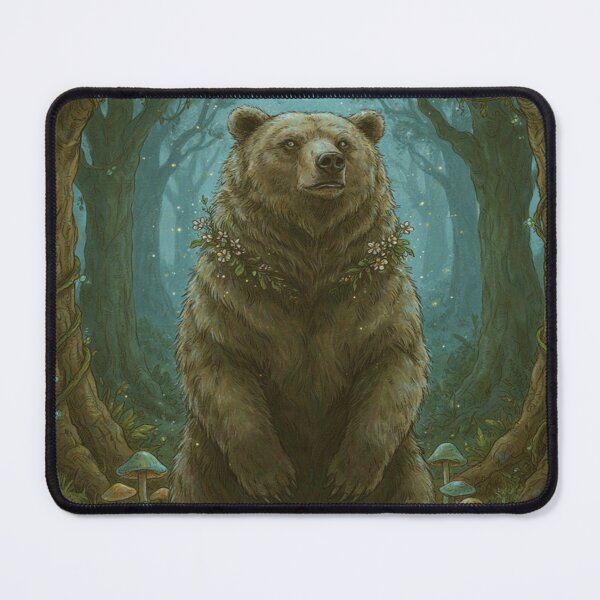 Item preview, Mystical Forest Bear Spirit – Enchanted Woodland Animal Art designed and sold by JanjjaSoulInk.