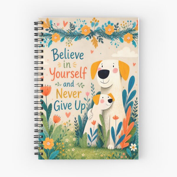 Item preview, Believe in Yourself Never Give Up Dog Family Art designed and sold by ACasualCottage.
