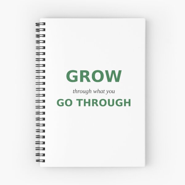 Item preview, Grow Through What You Go Through - Green Motivational Typography designed and sold by Breathe & Believe DXB.