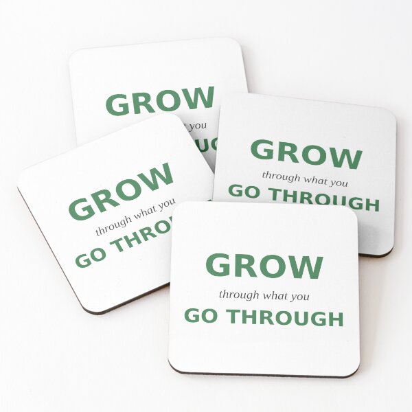 Item preview, Grow Through What You Go Through - Green Motivational Typography designed and sold by Breathe & Believe DXB.