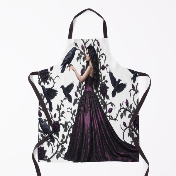 Item preview, Gothic Enchantress with Ravens and Dark Purple Rose Pattern Digital Art designed and sold by AfresStudio.