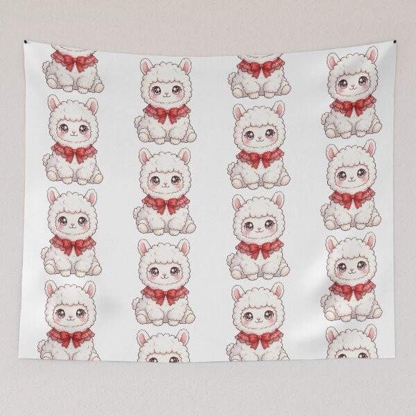 Item preview, Llama cute with red lace bow tie designed and sold by priyankajustine.