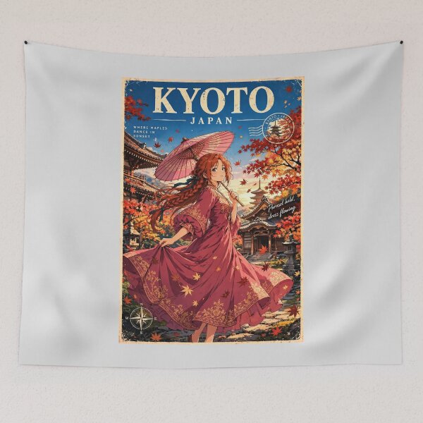 Item preview, Japan, Kyoto Autumn Temple Forest - Autumn Dreams in Kyoto designed and sold by DibujandoPorfa.