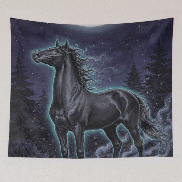 Item preview, Mystical Moon Horse Spirit – Celestial Fantasy Horse Art designed and sold by JanjjaSoulInk.
